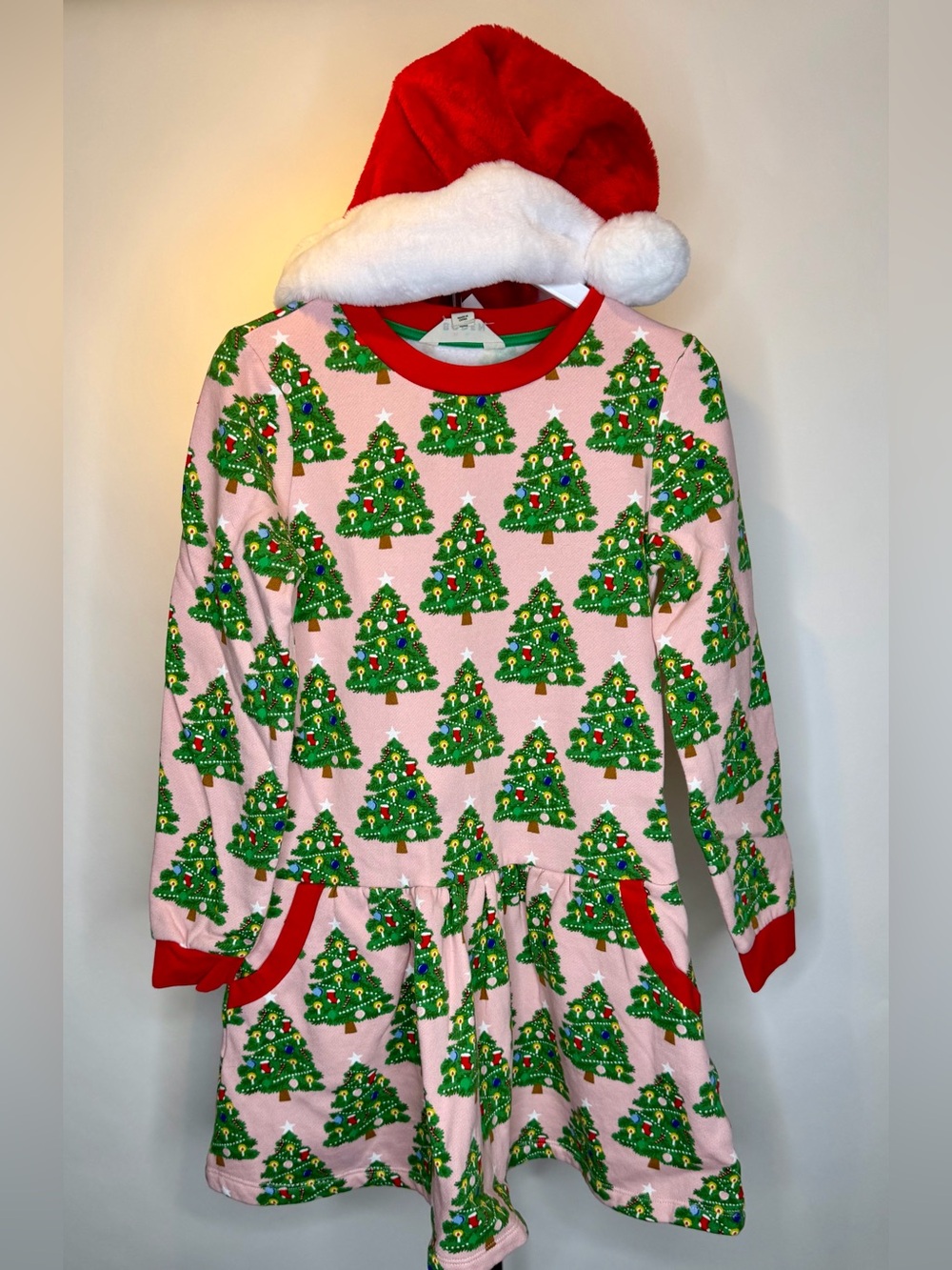 Mini Boden Cosy Christmas Tree Sweatshirt Dress – Boto Pink